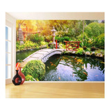 Adesivo De Parede Jardim Japonês Lago Carpas 3d M² Jjp16