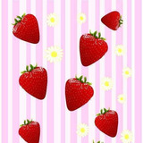 Adesivo De Parede Lavavel Morangos Frutas Listras 3,10m