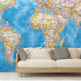 Adesivo De Parede Mapa Mundi Gigante 5m² Decorativo Paises Nomes Decoração Moderna Gg39