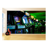Adesivo De Parede Sala De Jogo Fliperama Arcade 9,5m² Jcs105