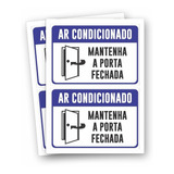 Adesivo De Sinalização Atenção Ar Condicionado Porta Fechada