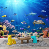 Adesivo Decorativo 3d Oceano Paisagem Fundo Do Mar