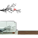 Adesivo Decorativo De Parede Galho Pássaros Árvore Flor P1