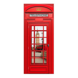 Adesivo Decorativo De Porta - Cabine Telefônica - 080mlpt Cor Colorido
