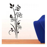 Adesivo Decorativo Parede Box Banheiro Floral Flor Borboleta