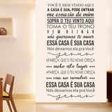 Adesivo Decorativo Parede Música A Casa É Sua Gospel 1.10m