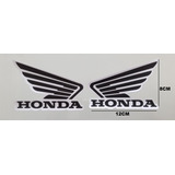 Adesivo Emblema Asa De Tanque Para Moto Honda Preto Par