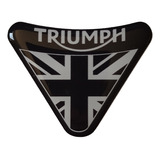 Adesivo Emblema Escudo Triumph Preto Resinado