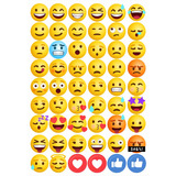 Adesivo Emoji Etiquetas Emoticons Cartela Vários