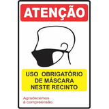 Adesivo Empresas Placa Uso Obrigatório De Mascara 60x40cm