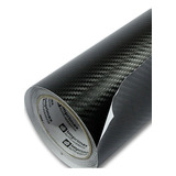 Adesivo Envelopamento Fibra Carbono Preto Fosco - 1m X 30cm