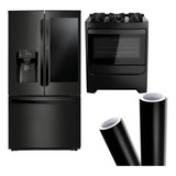 Adesivo Envelopamento Preto Fosco Móveis Geladeria 5m X50cm