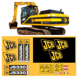 Adesivo Escavadeira Compatível Com Jcb Js 330 Lc + Etiquetas Cor Adesivo Emblema Gráfico Js330 Lc