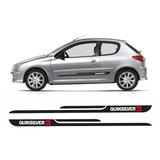 Adesivo Faixa Lateral Peugeot 206 Quiksilver Par Qks03