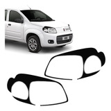 Adesivo Farol Fiat Uno Novo 2011/2014 Aplique Máscara Negra