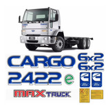 Adesivo Ford Cargo 2422e 6x2 Max Emblema Caminhão Kit57