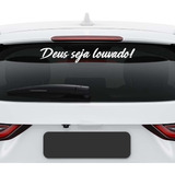 Adesivo Frase Deus Seja Louvado Automotivo Carro Gospel 58cm