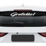 Adesivo Frase Gratidão Automotivo Carro Gospel Católico 58cm