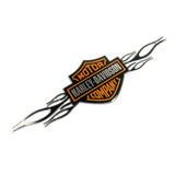 Adesivo Harley Davidson Resinado 6,5x24 Cm Cromado Cor Harley Davidson Cromado Resinado