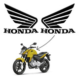 Adesivo Honda Asas Tanque Preto - Hornet Cb Cg - Par