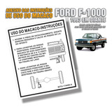 Adesivo Instruções Uso Do Macaco Ford