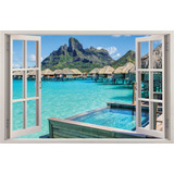 Adesivo Janela Four Seasons Bora Bora, Polinésia Francesa 3d