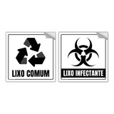 Adesivo Lixo Comum Lixo Infectante 15x15 Cm Kit 2 Adesivos
