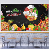 Adesivo Painel De Parede Decorativo Lanchonete Hambúrguer 