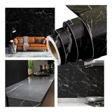 Adesivo Papel De Parede Lavável Mármore Preto Para Mesa 5m 