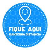 Adesivo Para Piso Mantenha Distância 33x33cm Kit Com 10