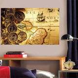 Adesivo Parede Quarto Viagem Mapa Antigo Vintage Mapa Mundi