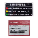 Adesivo Precaução Advertência Tanque Motos Original Honda