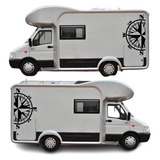 Adesivo Rosa Dos Ventos Direções Motorhome Trailer Kombi