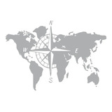 Adesivo Rosa Dos Ventos Mapa Mundi Motorhome Trailer Kombi