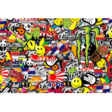 Adesivo Sticker Bomb Para Carro Moto Capacete Bike 