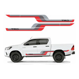Adesivo Toyota Hilux 2016 Trd Faixa Lateral Vermelho Hl1619