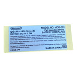 Adesivo Traseiro Etiqueta Game Boy Color Gbc-001