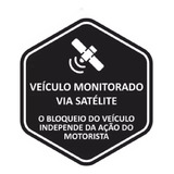 Adesivo Veículo Monitorado Via Satélite Bloqueio 25x22cm
