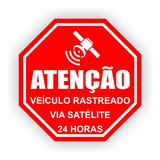 Adesivo Veículo Rastreado Via Satélite Aviso Caminhão 15cm