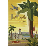 Adesivo Vintage Travel Los Angeles - Decor 33 Cm X 48 Cm