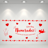 Adesivo Vitrine Decorar Loja Dia Dos Namorados 50x100cm