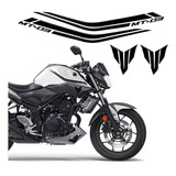 Adesivo Yamaha Mt-03 2016/2018 Faixas Tanque Preto Resinado