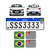 Adesivos Bandeira Brasil/são Paulo Placa Nova