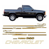 Adesivos Compatível Silverado Turbo Diesel + Resinado R708 Cor Dourado