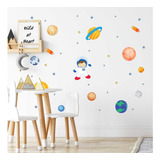 Adesivos De Parede Decorativo Astronauta Planeta