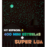 Adesivos Fluorescentes - Kit 400 Mini Estrelas + Super Lua
