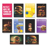 Adesivos Hamburgueria Lanches Burguer Kit Com