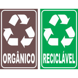Adesivos Para Lixeiras/lixos Reciclável E Orgânico 20x12