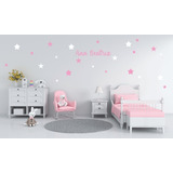 Adesivos Parede, 100 Estrelas 5cm Nome 48cm + 100 Notas 7cm