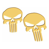 Adesivos Punisher Capacete Dourado Par Resinados Res25